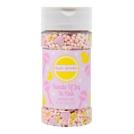 Mystic Sprinkles Baby Shower Sprinkle Mixes (Bundle of Joy in Pink Sprinkle Mix 3.6oz)