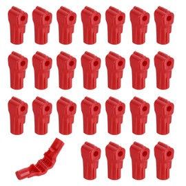 sourcing map 100pcs Peg Hook Locks, 6mm Pegboard Display Hook Stop Locks to Secure Cargo(Red)