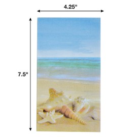 Beach Guest Napkins 100 Pack Disposable Paper Napkins with Seashell and Starfish Design for Coastal Parties Bathroom Dinner and Pool Decor