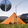DANCHEL OUTDOOR Rollable Titanium Stove Chimney Pipe Portable for Camping,