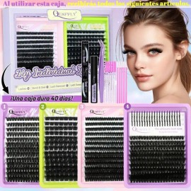 Kit De Extensión De Pestañas De 4 Cajas, 832 Pcs 10-18 Mm