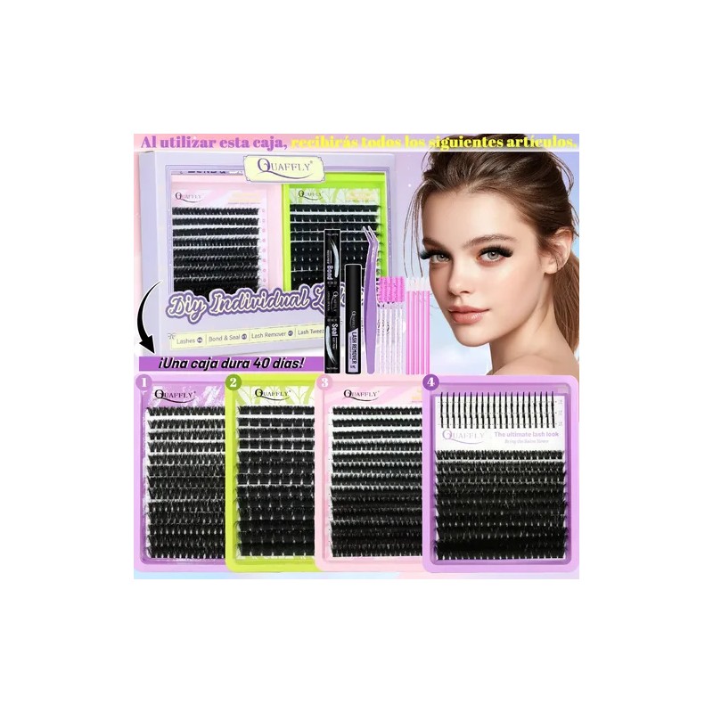 Kit De Extensión De Pestañas De 4 Cajas, 832 Pcs