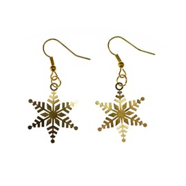 Miniblings Snowflake Earrings Snowflake Christmas Xmas Golden Filigree - Handmade Fashion Jewellery I Earrings Earrings Gold Plated, Metal