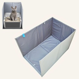Gesomepurrz Extra Large Cat Litter Box Enclosure, Open Top High Sided Splash Guard, Waterproof Shield for Cat Litter Boxes