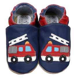 HOBEA-Germany Safestep Children's Slippers Leather Shoes, Fire brigade blue
