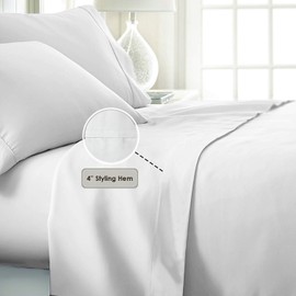 Pizuna Soft 600 Thread Count Cotton Full Flat Sheets White 1pc, 100% Long Staple Pure Cotton, Smooth Sateen Flat Sheet Bed fit Upto 16 inch Deep Pockets (100% Cotton Deep Flat Sheets Full)