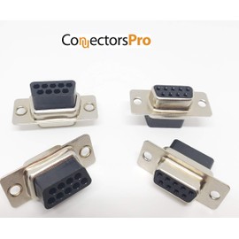 Connectors Pro 5 Sets Crimp Type DB9 Female + Plastic Hoods + Pins D-Sub 9P Female Crimp Connector Pin Hood Kit 5 DA9 Females + 5 Hoods + 50 Pins