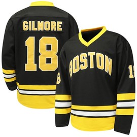 JKNAKN Happy Gilmore #18 Jersey Boston Adam Sandler 1996 Movie Ice Hockey Jersey Stitched S-XXXL, 90S Hip Hop Clothing for Party - Color: Black, Size: XXL