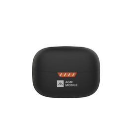 AGM Buds 3 True Wireless Bluetooth Earbuds + Charging Case - Lightweight In-Ear Bluetooth Headphones with Noise Cancellation, Built-in Microphone, 20 Hours Playtime, Bluetooth 5.4, Black and Orange