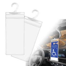 2 Pcs Handicap Placard Holder Ultra Transparent Handicapped Placard Holder Protector Hanger Sleeve Transparent License Plate Rack For People With Disabilities