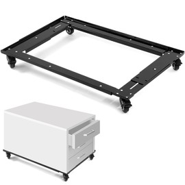 Yuntau Adjustable Lateral Files and Storage Cabinet Dolly Large Commercial Adjustable Cabinet File Dolly for Home Office, Long30''-42'', Width18''-25''