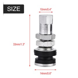 Majatou Tubeless Tire Valve Stem, 10pcs TR161 Metal Car Truck Motorcycle Bolt in Tire Tyre Valve Short Stems with Dust Cap Bolts Tire Valve Stem Kit