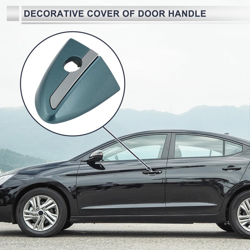 X AUTOHAUX Front Left Door Handle Lock Cylinder Cover for