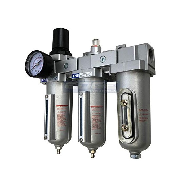 3 STAGE, HEAVY DUTY INDUSTRIAL GRADE FILTER REGULATOR COALESCING DESICCANT