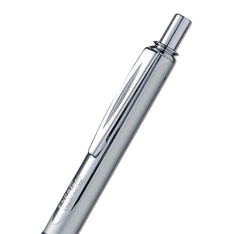 Pentel Energel Metallic Liquid Gel Pen 0.7mm Medium Nib Silver