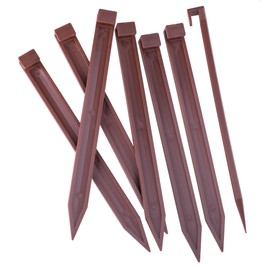 Landscape Edging Spikes, 60 Pcs 10 Inch Garden Stakes Anchoring Spikes for Paver Edging, Weed Barriers, Turf, Tent, Weed Barrier, Timber, Carpentry, Tent etc. (60, Brown)