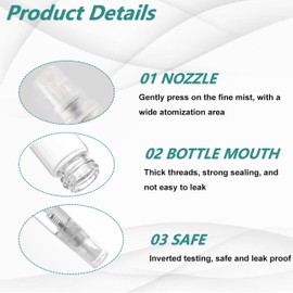 Doromy 20Pcs Clear Glass Spray Bottles 10ml Mini Glass Perfume Bottles Portable Fine Mist Perfume Atomizer Refillable Empty Sample Containers For Travel Essential Oils
