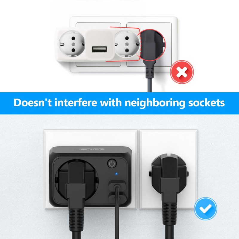 JSVER USB Socket 4000 W Socket Adapter USB Multiple Socket