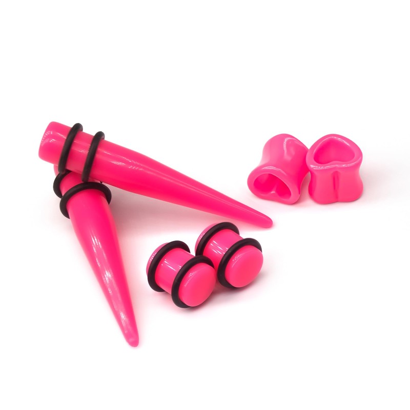 Marsrut 48 PCS Acrylic Gauge Kit Tapers Heart Tunnels Plug