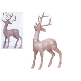 Toyland Glitter Reindeer Rose Gold 26cm