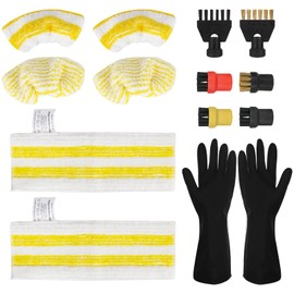 13 Stück für Kärcher Dampfreiniger Zubehör, für Kärcher Mikrofaser Dampfreiniger Ersatztücher, Rundbürsten, Fugenbürsten, Reinigungshandschuhe, für Karcher EasyFix SC1 SC2 SC3 SC4 SC5