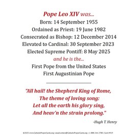 Keeping God in Sports Pope Leo XIV, Robert Francis Prevost, LAMINATED Prayer Card (3-pack) with a Free Bonus Card of Divine Mercy and One of the Footprints Story
