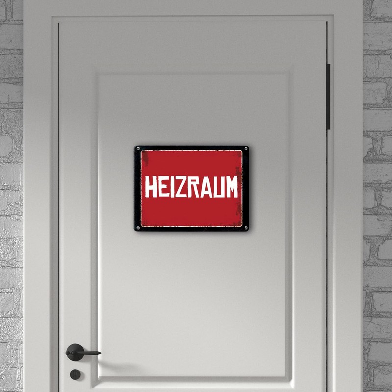 Distressed Boiler Room Warning Sign