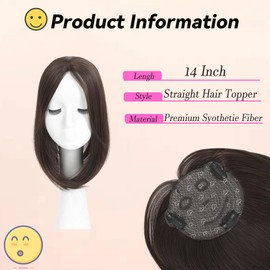 Alitozz Hair Toppers for Women with Thinning Hair Topper with Adorable Smiley Face Mesh Lining - Natural-Looking,Breathable and Secure,Suitable for Daily Wear (Cool-based brown)