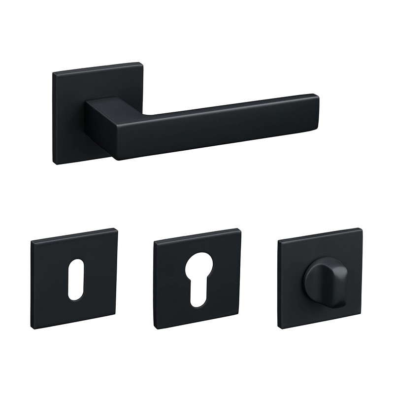 Gavroche Black Door Handles Door Hardware Set for Doors Thin