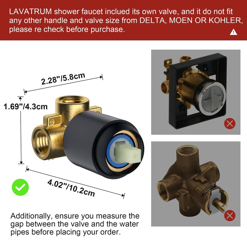 Lavatrum Mate Black Shower Head and Handle Set Single Spray