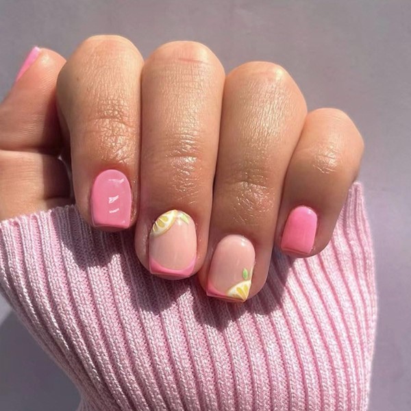 24 PCS Christmas Press on Nails Short Square - ZWENJIE