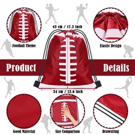 Shappy 20 Pieces Football Drawstring Bags 17.2 Inch Football Bags Football Backpack Bulk Sport Party Drawstring Goodie Favor Bags Gifts for Men Women Sport Gym Travel Teams
