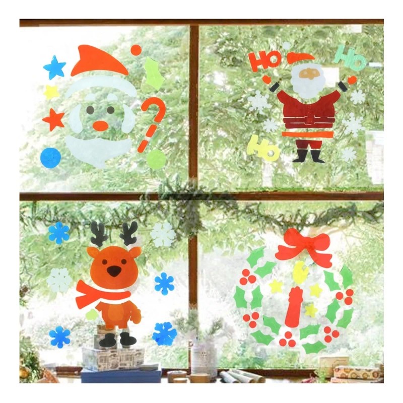 Jands Pegatinas De Gel Navideñas 18 Cm Adornos Navideños 2pz
