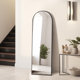 MELOMOIR 56"x18" Arched Full Length Mirror, Free Standing Mirror Full Length, Black Floor Mirror Full Body Mirror for Bedroom Living Room Gym Dorm, Full Length Mirror Wall Mounted