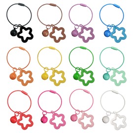 Wire Keychain Cable Stainless Steel, 12 Pcs 1.5mm 6 Inch 12 Colors Cable Key Ring with Star, Keychain Lock Durable for Keys, Heavy Duty Luggage Tags & Travel Accessories