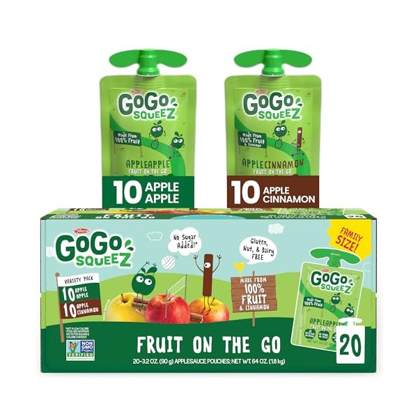 GoGo SqueeZ GoGo squeeZ Applesauce and Fruit Puree Variety Pack,