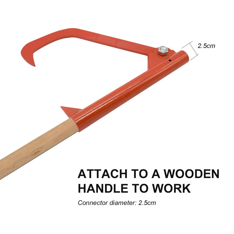 HUIOP Steel Cant Hook Log Lifting Rolling Tool (No Handle)