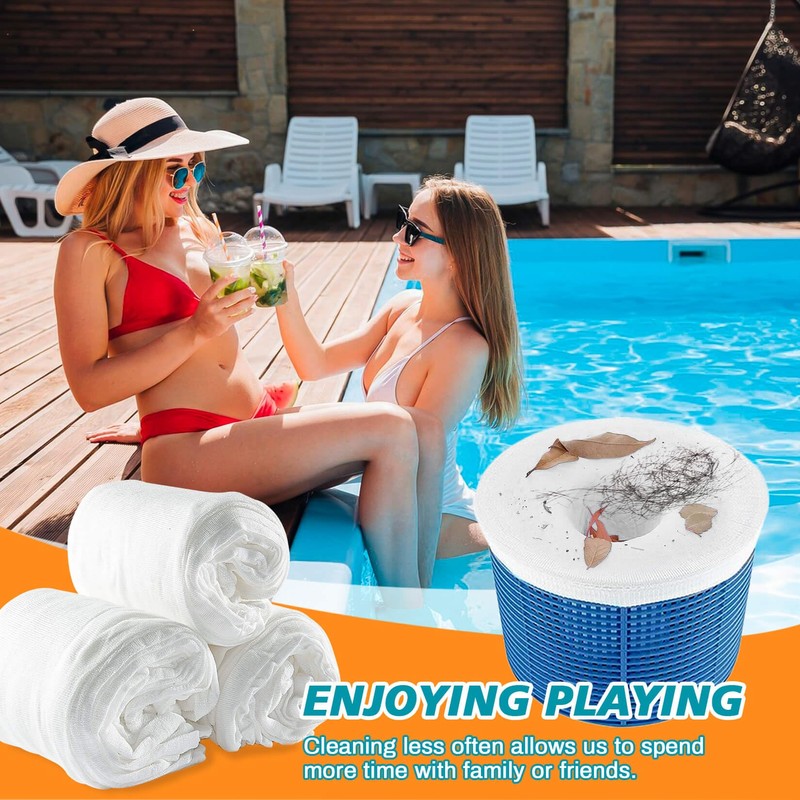 RAINFLOW 30-Pack Pool Skimmer Filter-Socks - Pool Socks for Skimmer