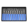 10pcs Tungsten Carbide Steel Burrs Rotary Files Metalworking Carving Tool