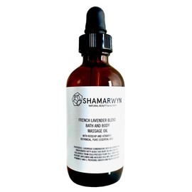 French Lavender Zen Blend Bath Body & Massage Oil Moisturizer Natural Organic with Orange, Wild Marjoram & Frankincense, Rose Hip & Vitamin E for Silky Skin 4oz