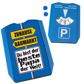 "Der Beste Papa der Welt" Parking Disc with Saying "Zuhause und im Baumarkt Bester Vater Original und ausgefallen [German Language]