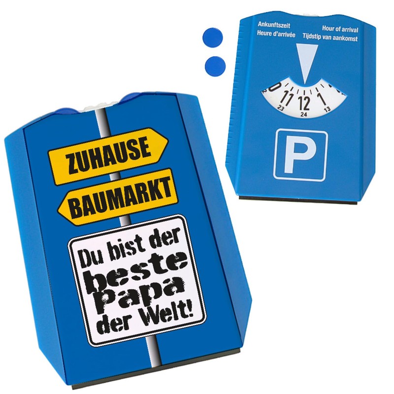 "Der Beste Papa der Welt" Parking Disc with Saying "Zuhause
