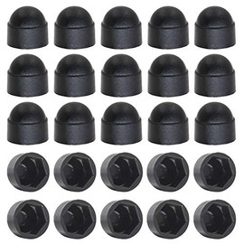 Zorfeter 25 Pcs Hex Head Bolt Covers Dome Plastic Bolt Caps Hexagonal Screw Cover Protection Caps Black, M8 (13 x 15.5mm)