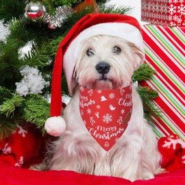 ADOGGYGO Dog Bandana Christmas Dog Scarf Bib Kerchief, Premium Durable Fabric, Multiple Sizes Offered, Dog Christmas Bandanas Costumes for Small Medium Dogs Cats Pets (Small, Christmas)