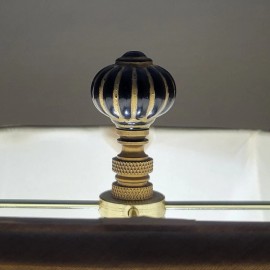Lamp Finial Black/Gold, Acrylic, Antique Style Lamp Finial Polished/Antiq - Antique Brass/Black-Gold