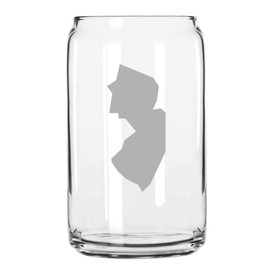 New Jersey States Etched 16oz Can Glass