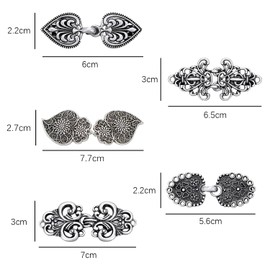 TRKETK Pack of 5 Vintage Pullover Scarf Clips, Metal Cardigan Clip Retro Swirl Cardigan Cape Pin Antique Cape Brooch Clips Scarf Pin Celtic Shirt Brooch Clips for Women Girls Wear, Metal