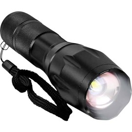 Eaxus® Tactical Torch LED - Zoomable | Blackout Emergency Equipment | SOS Mode | 5 Light Modes | CREE LED, Black