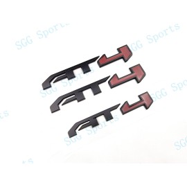 GMC 4PC Matte Black Red Door Rear AT4 Canyon Emblem Badge 2023-2024 GMC Canyon AT4