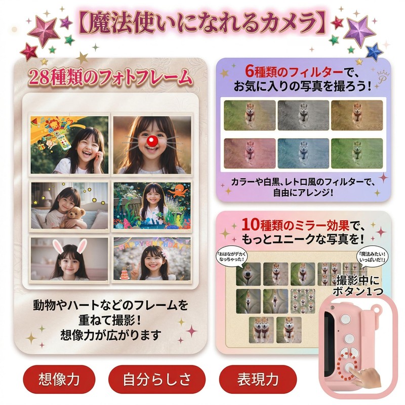 [Gift Wrapping Available] [64GB Included Pouch Set] Rabbit Kids Camera